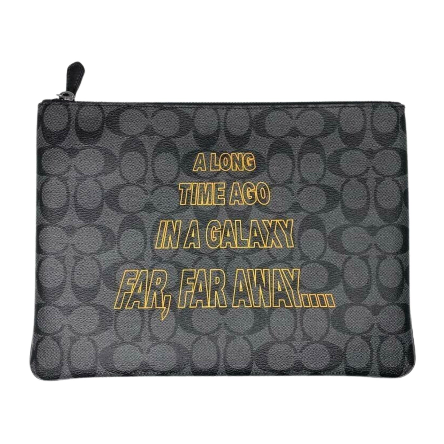 Coach x Star Wars Large Pouch Black Charcoal Signature Bag -F88119