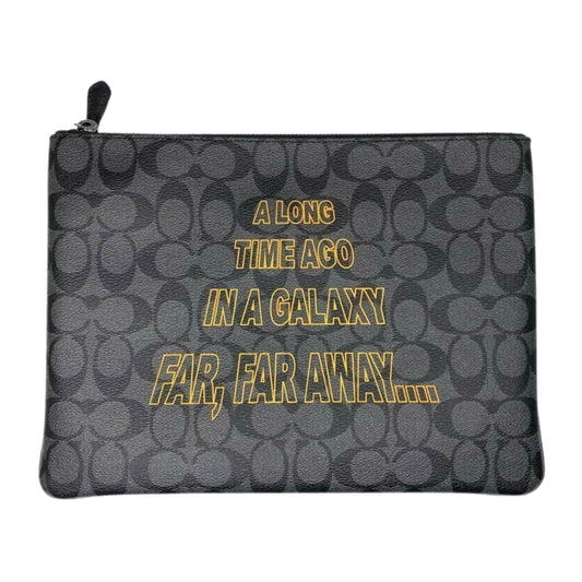 Coach x Star Wars Large Pouch Black Charcoal Signature Bag -F88119