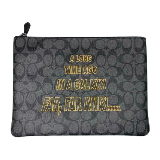 Coach x Star Wars Large Pouch Black Charcoal Signature Bag -F88119 - 193971486710