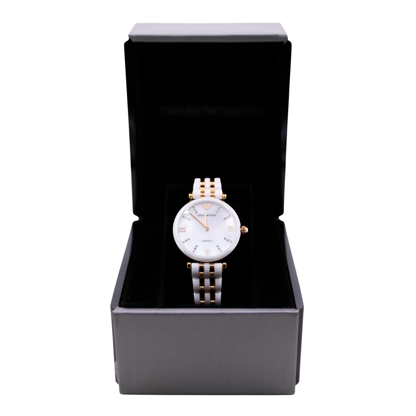 Emporio Armani Quartz White Dial Ladies Watch - AR1489 - 723763219686
