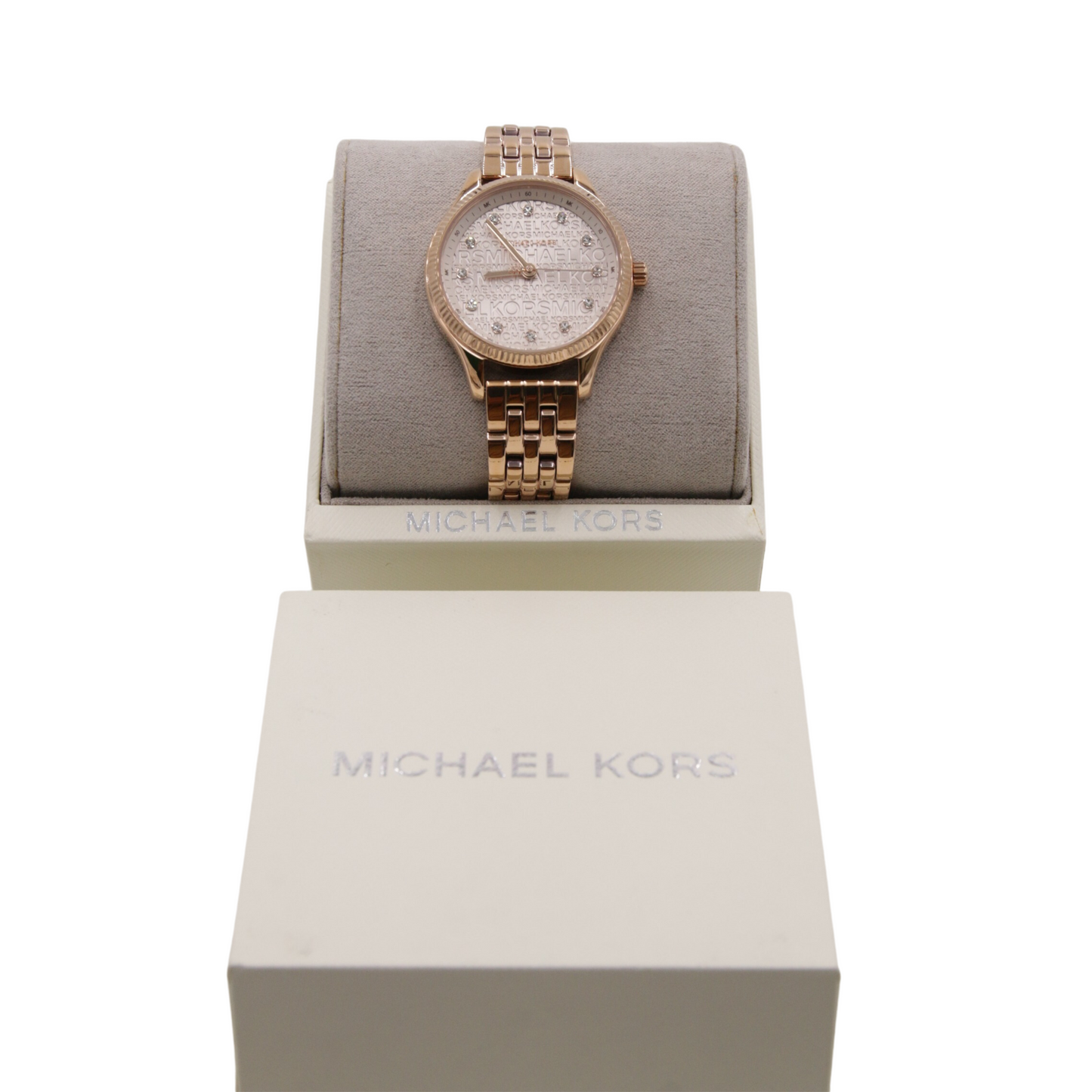 Michael Kors Lexington Quartz Crystal Pink Dial Ladies Watch - MK6799