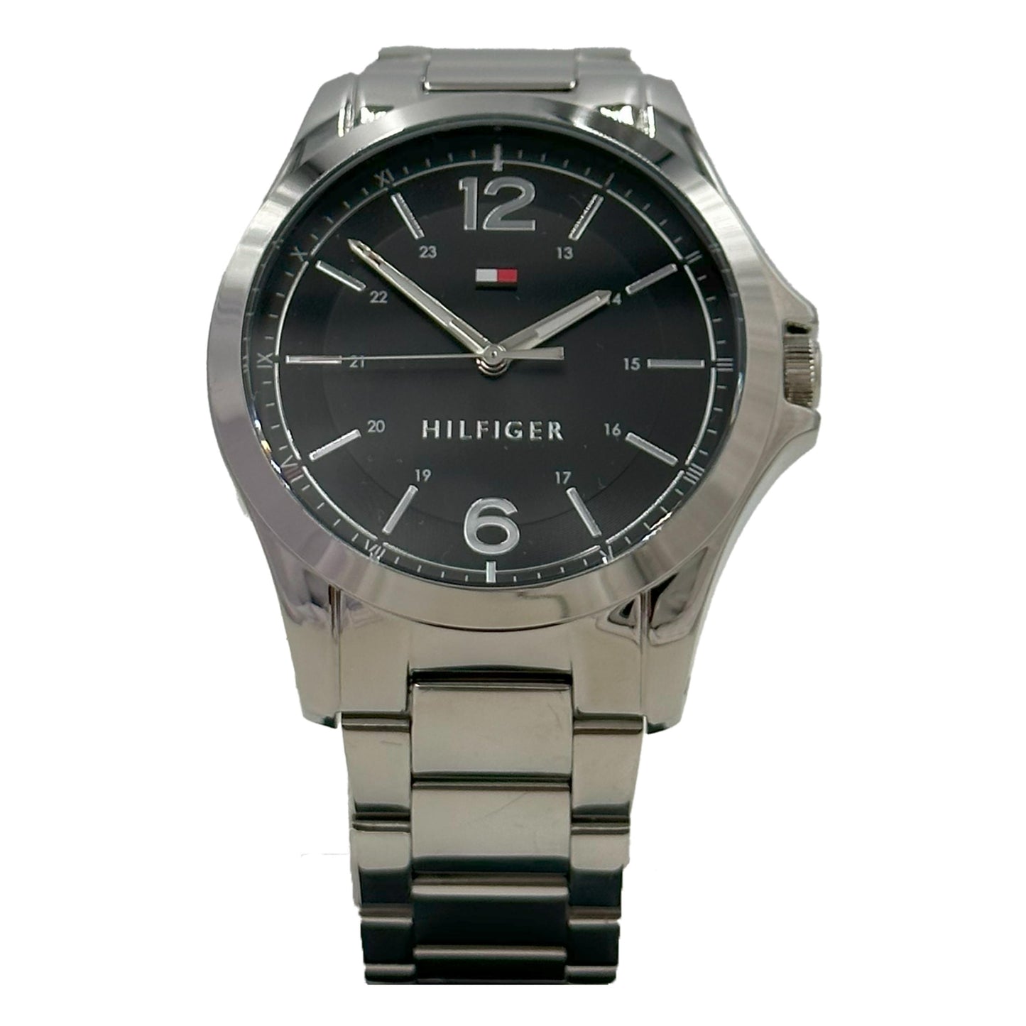 Tommy Hilfiger Men's Black Dial Stainless Steel Watch - 1791460