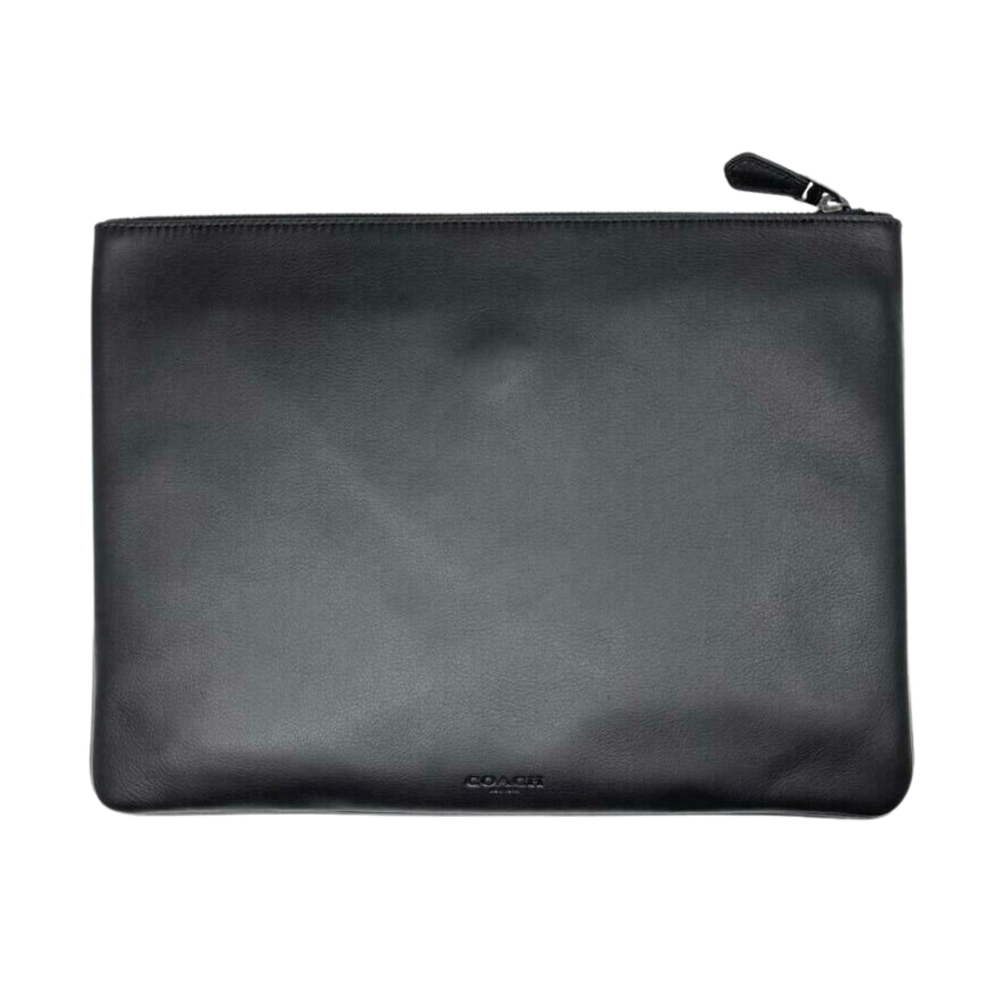 Coach Star Wars Logo Motif Leather Tablet Clutch Pouch Men Black