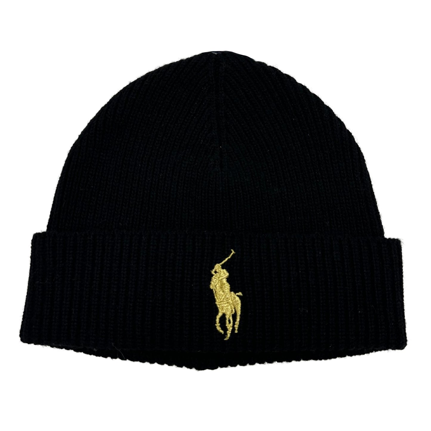 Polo Ralph Lauren Men's Cuffed Big Pony Black Beanie - 020204927798