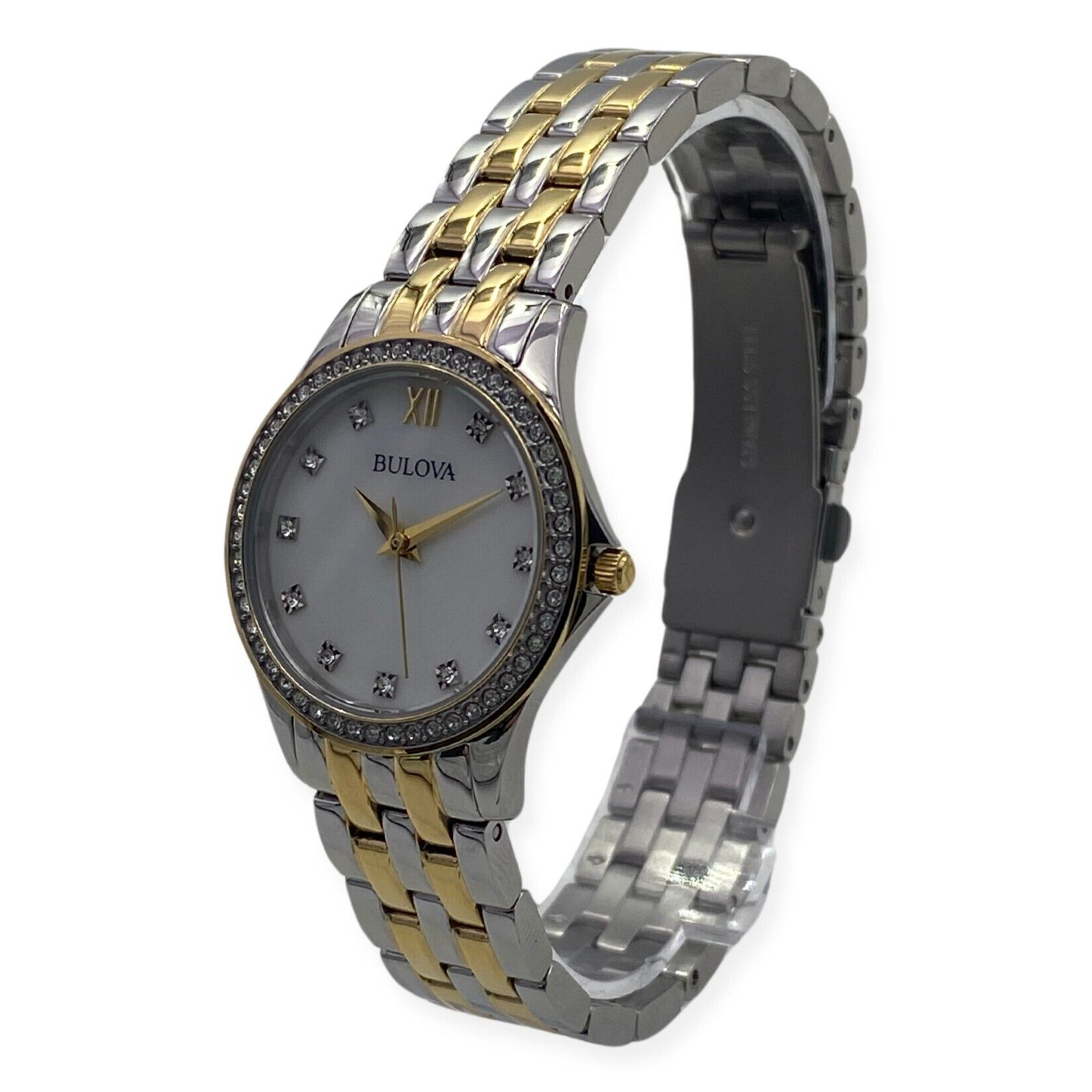 Bulova Women's Crystal Accent Two-Tone Mother-of-Pearl Dial Watch Set - 98X113 - 42429546844