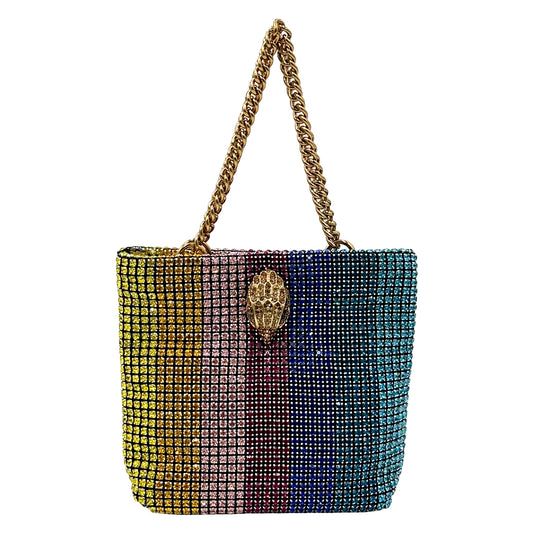 Kurt Geiger London Small Block Party Rainbow Rhinestone Mini Tote Bag  - Multicolor