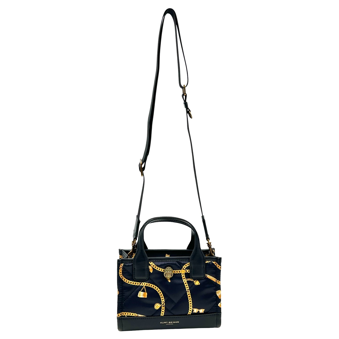 Kurt Geiger London Extra Small Quilted Recycled Square Shopper Tote Bag - Black