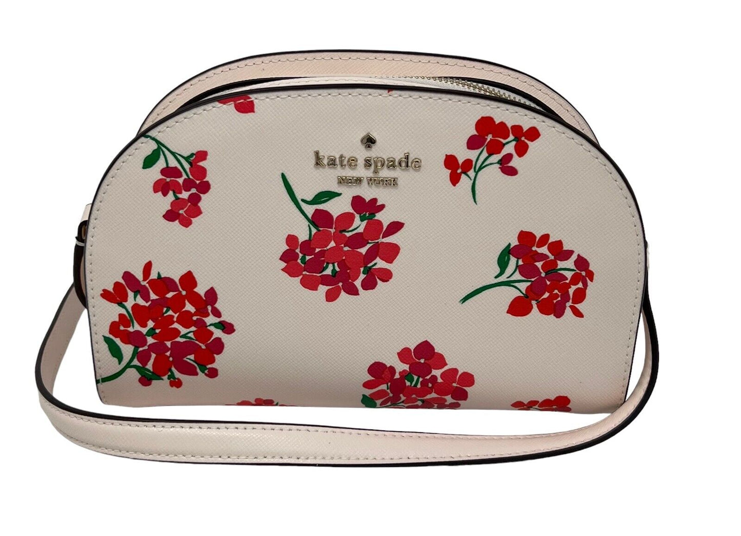 Kate Spade Perry Coastal Floral Leather Peach Dome Crossbody Bag K8676 $279