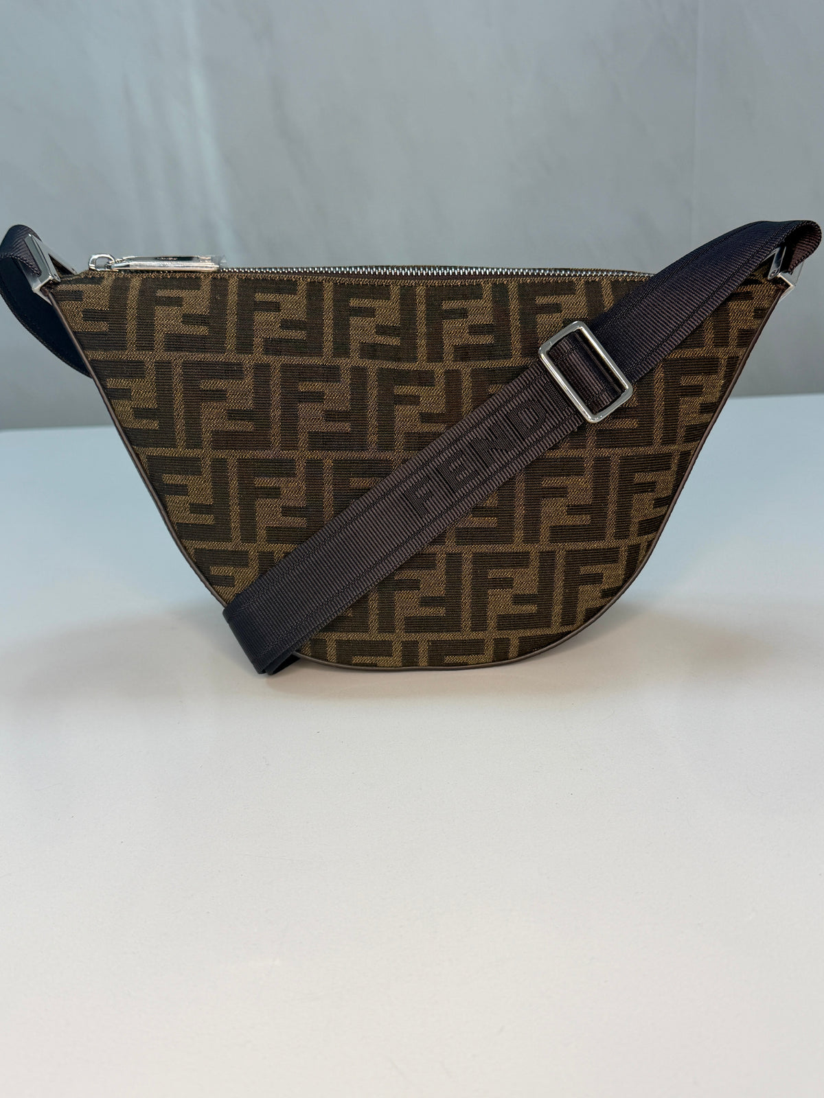 Fendi FF Jacquard Crossbody – Brown (Pre-Owned, Pristine)
