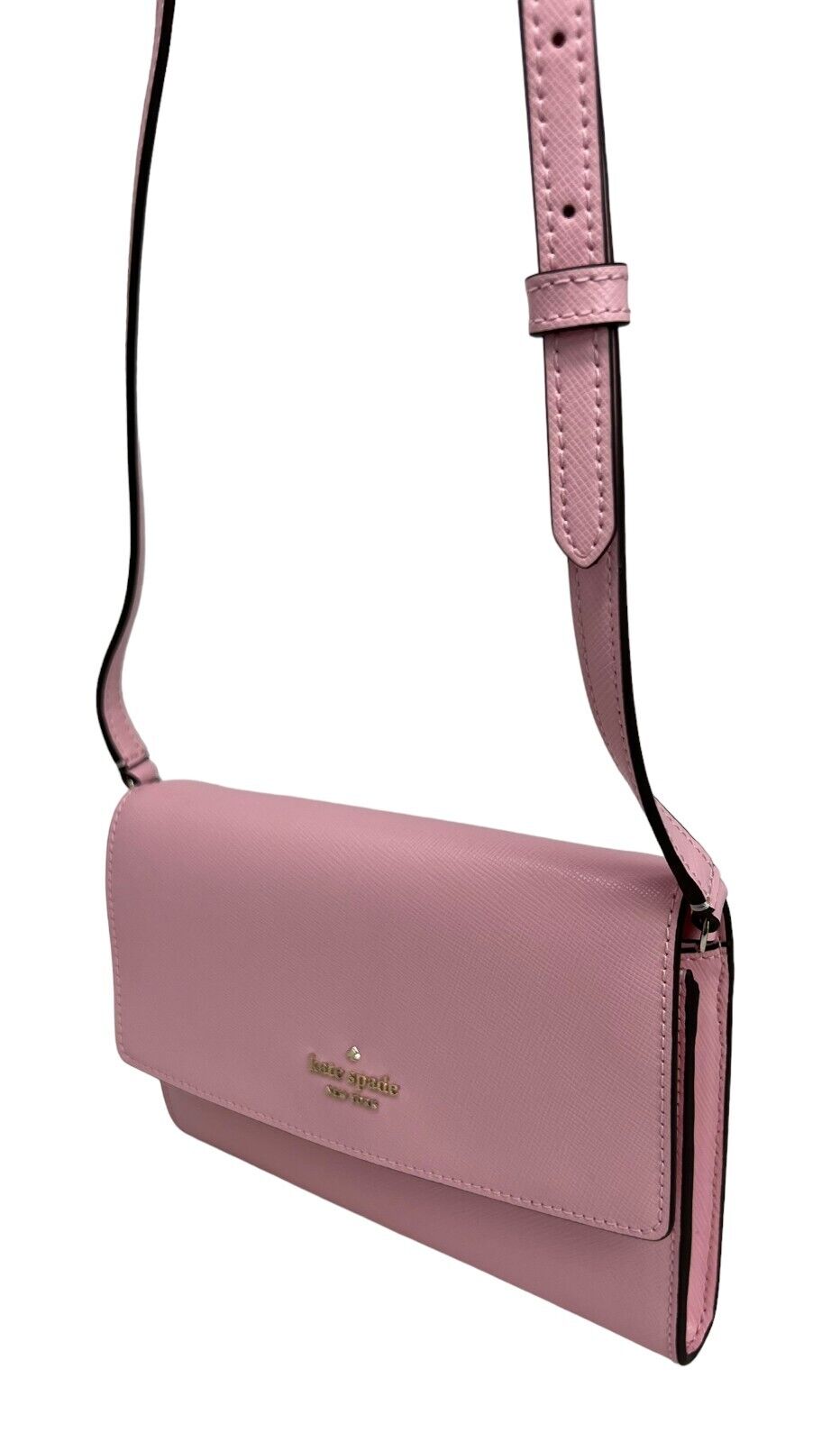 Kate Spade Perry Saffiano Leather Mitten Pink Crossbody Bag K8709