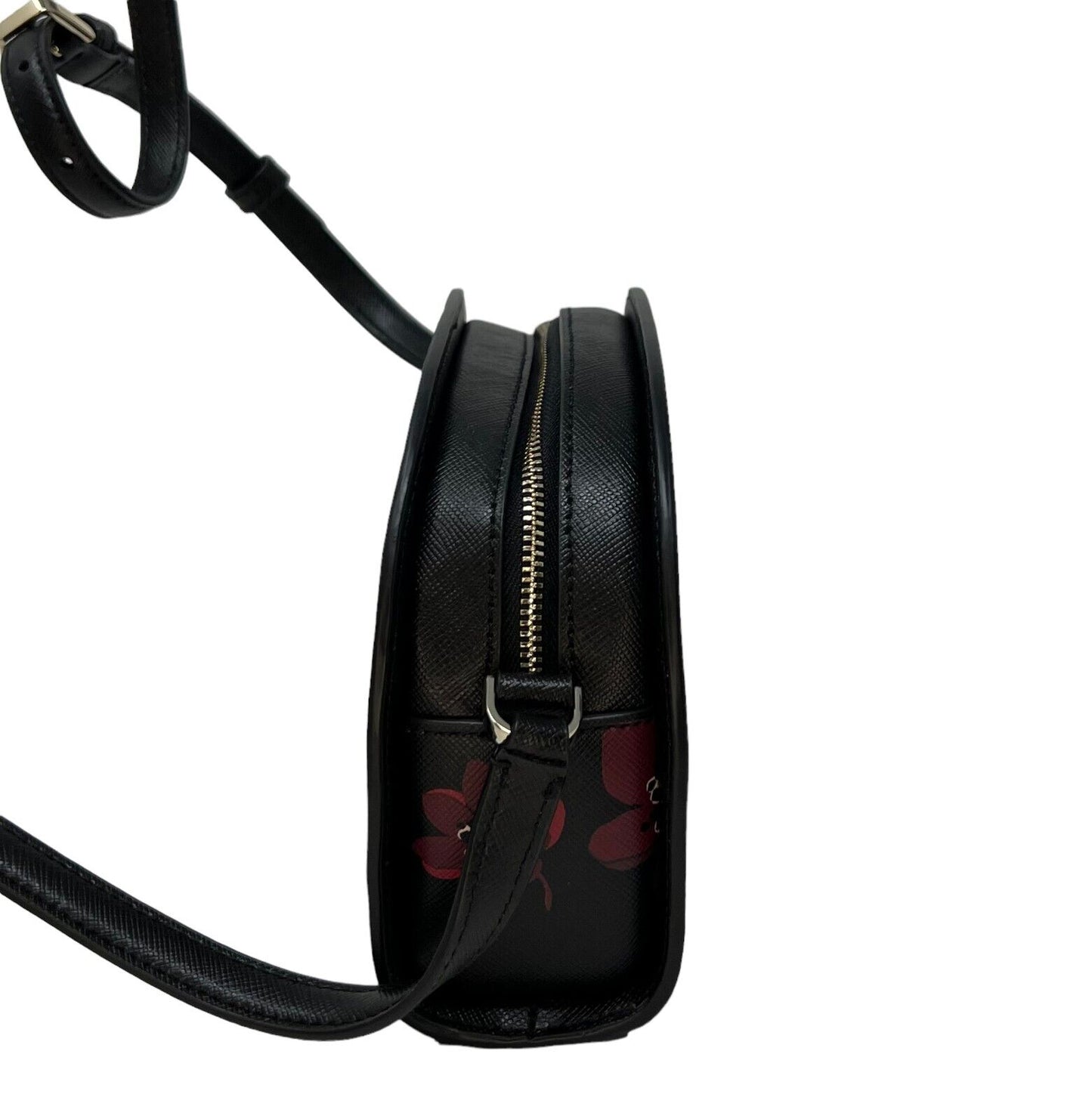 Kate Spade Perry Dancing Blooms Leather Black Dome Crossbody Bag K9606 $279