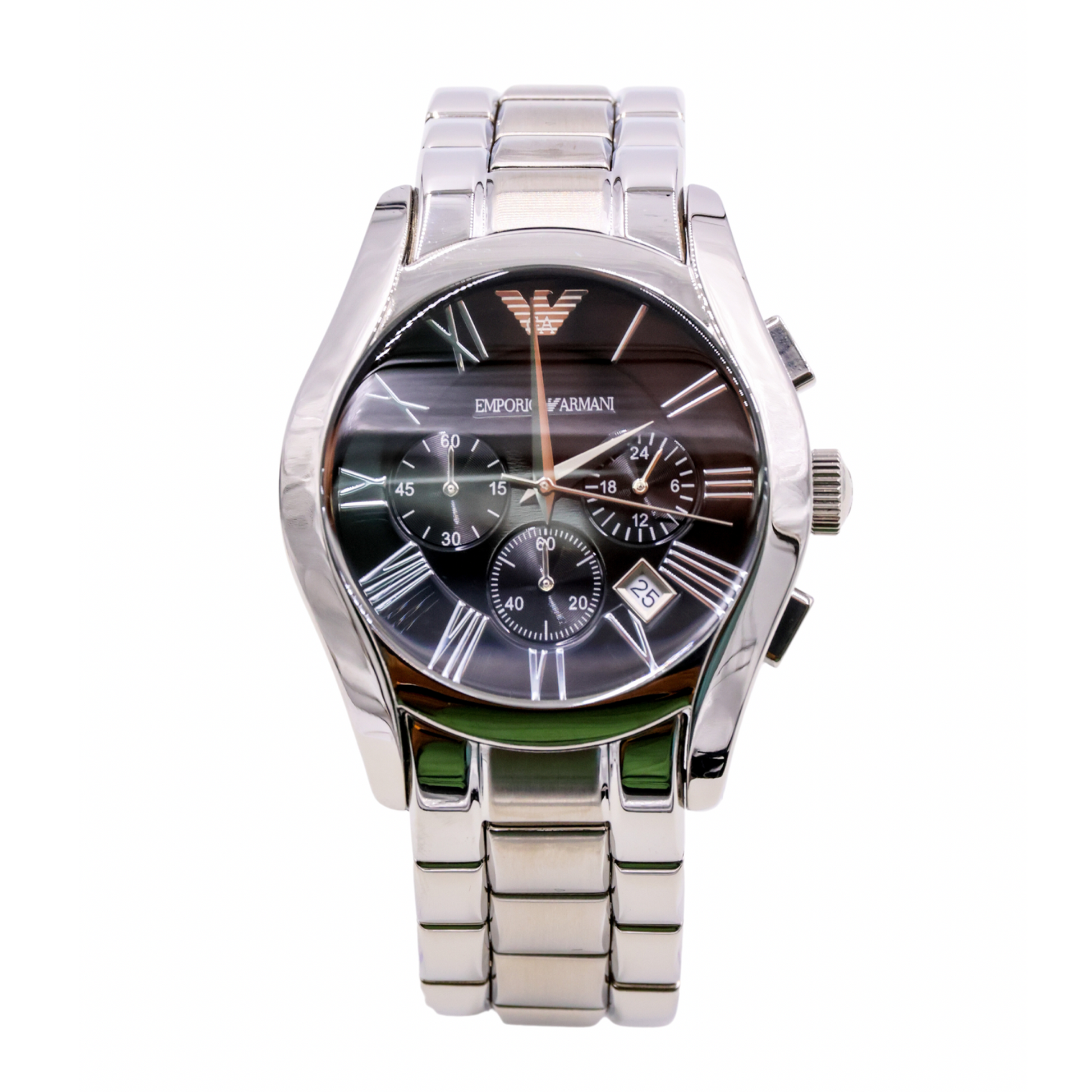 Emporio Armani Chronograph Black Dial Stainless Steel Men s Watch