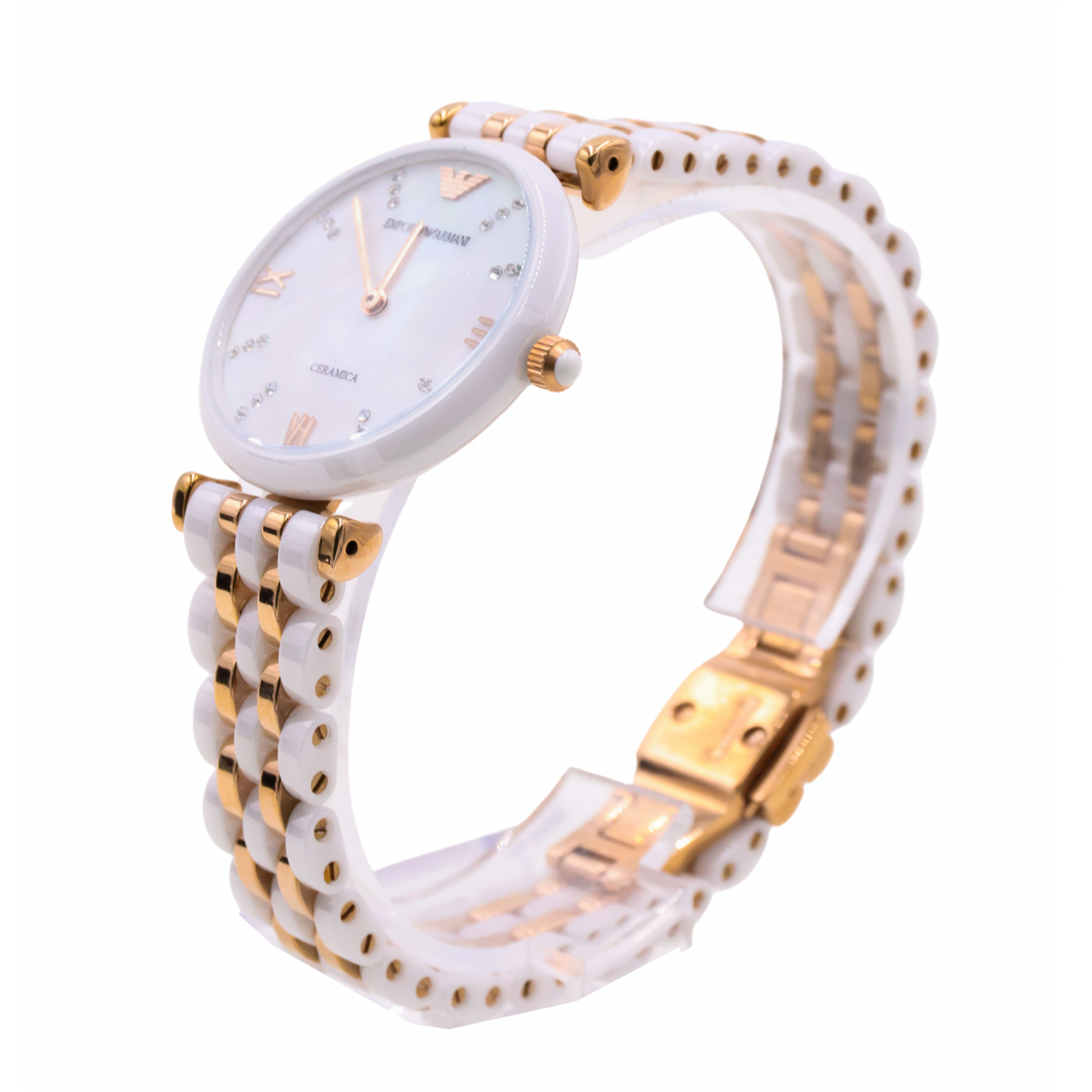 Emporio Armani Quartz White Dial Ladies Watch - AR1489 - 723763219686