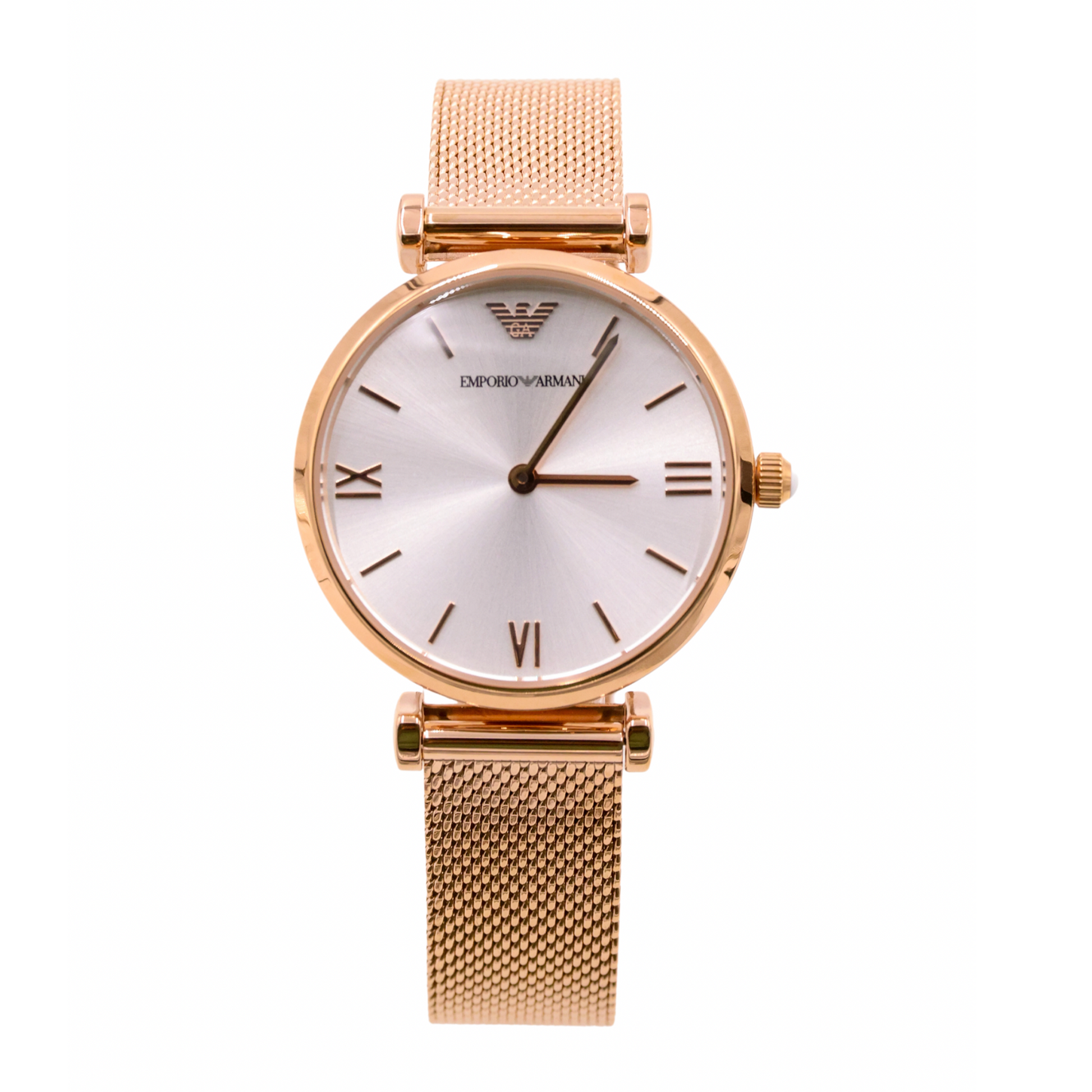Armani rose sales gold mesh watch