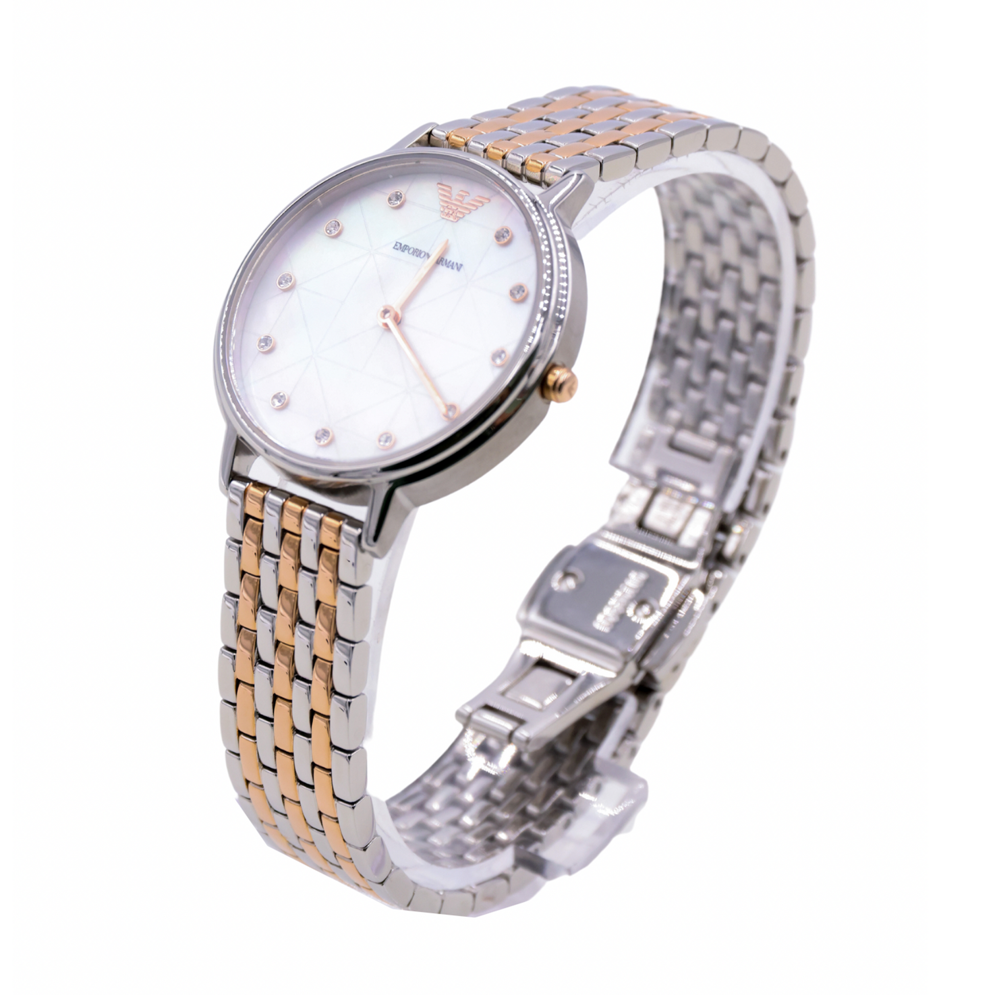 Emporio Armani Crystal White Mother of Pearl Dial Ladies Watch - AR80019 - 723763274029 
