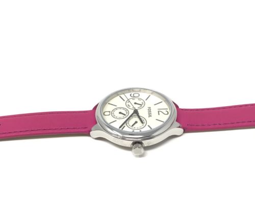 Fossil Women’s Pink Leather Multifunction Dial Day/Date Casual Watch BQ3249 $105