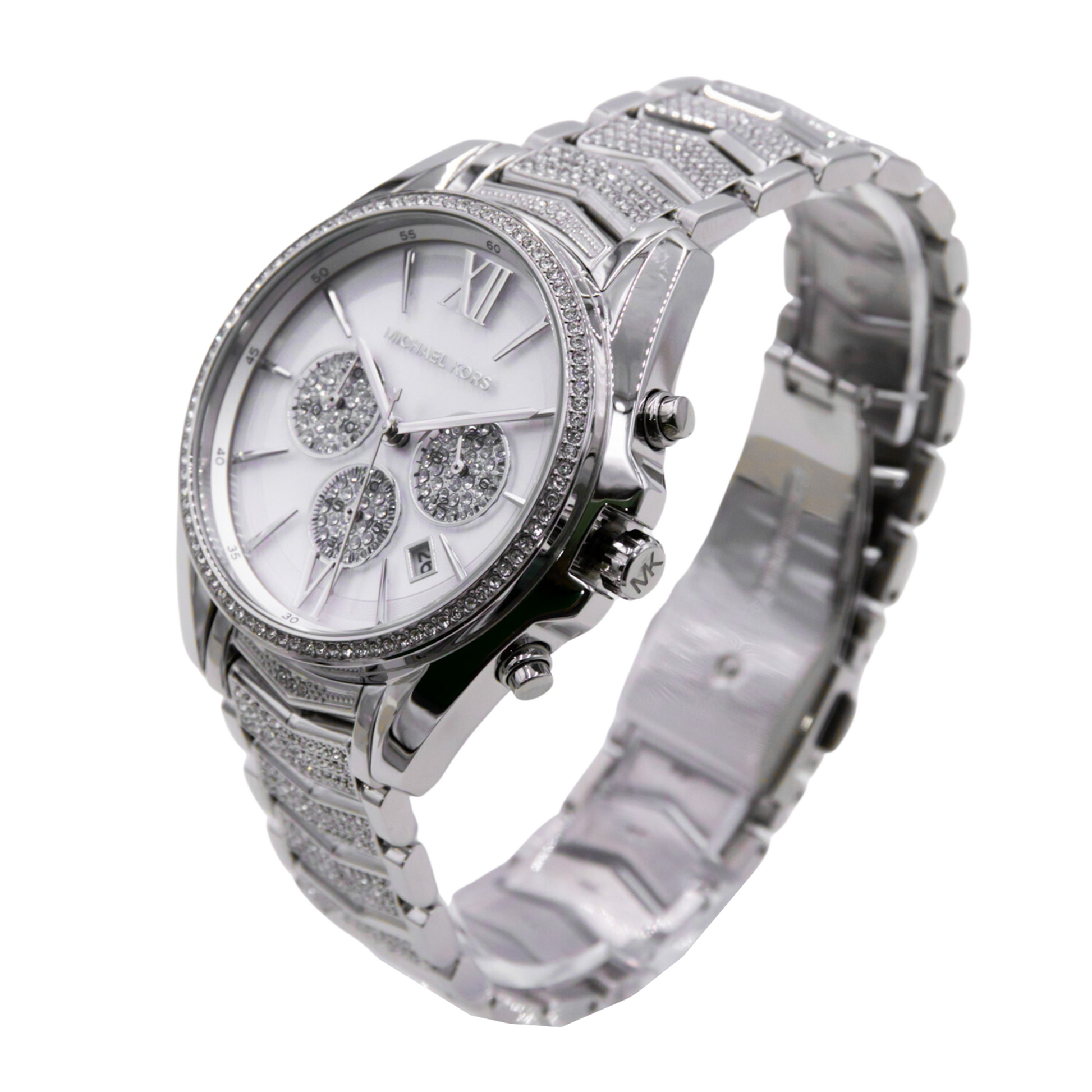 Michael Kors Whitney Chronograph Quartz Crystal Silver Dial Ladies Watch MK6728 - 796483451605