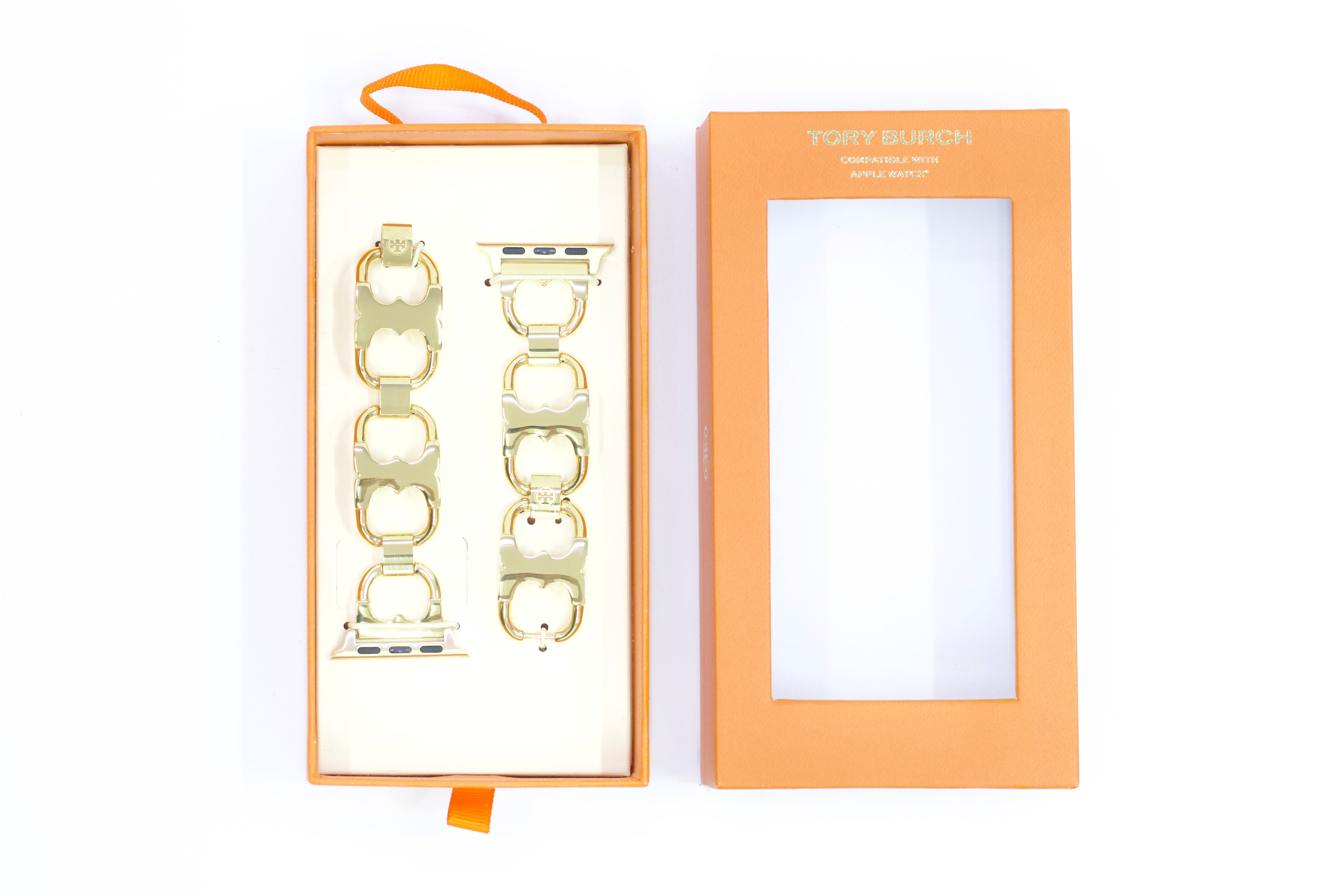 Tory Burch 1002 Women's Gold Double-T Link 20mm Apple Watch Watchband