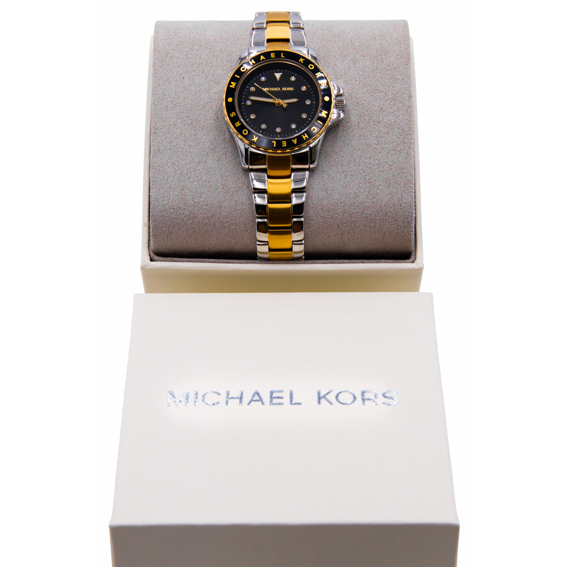 Michael Kors Mini Kenly Quartz Crystal Black Dial Ladies Watch MK6955 - 796483533073 