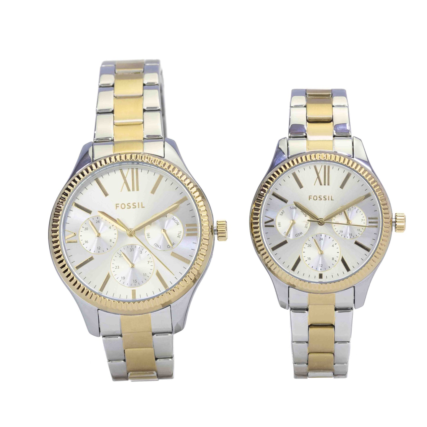 Fossil His and Hers Multifunction Two-Tone Stainless Steel Watch Set - BQ2737SET - 796483593534