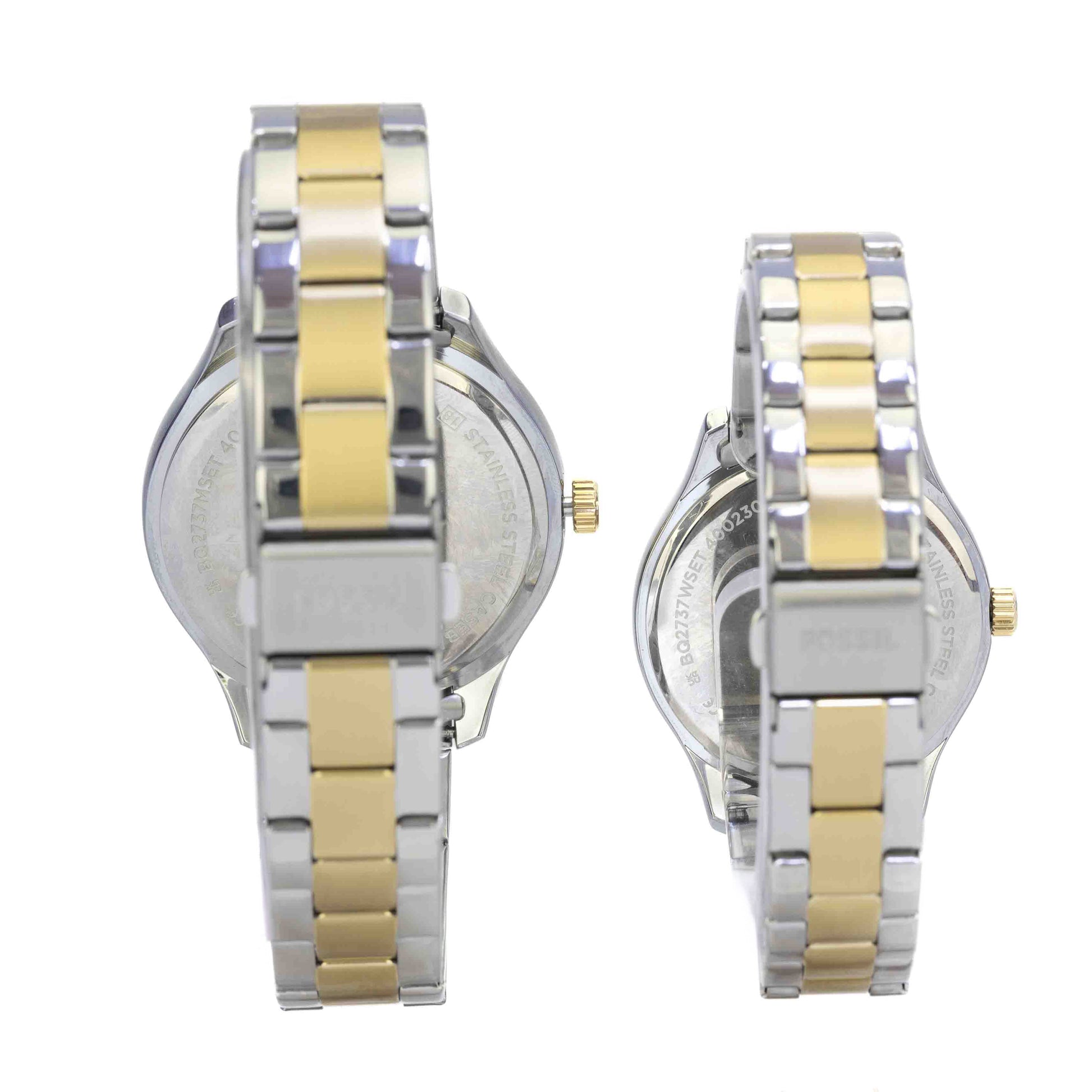 Fossil His and Hers Multifunction Two-Tone Stainless Steel Watch Set - BQ2737SET - 796483593534