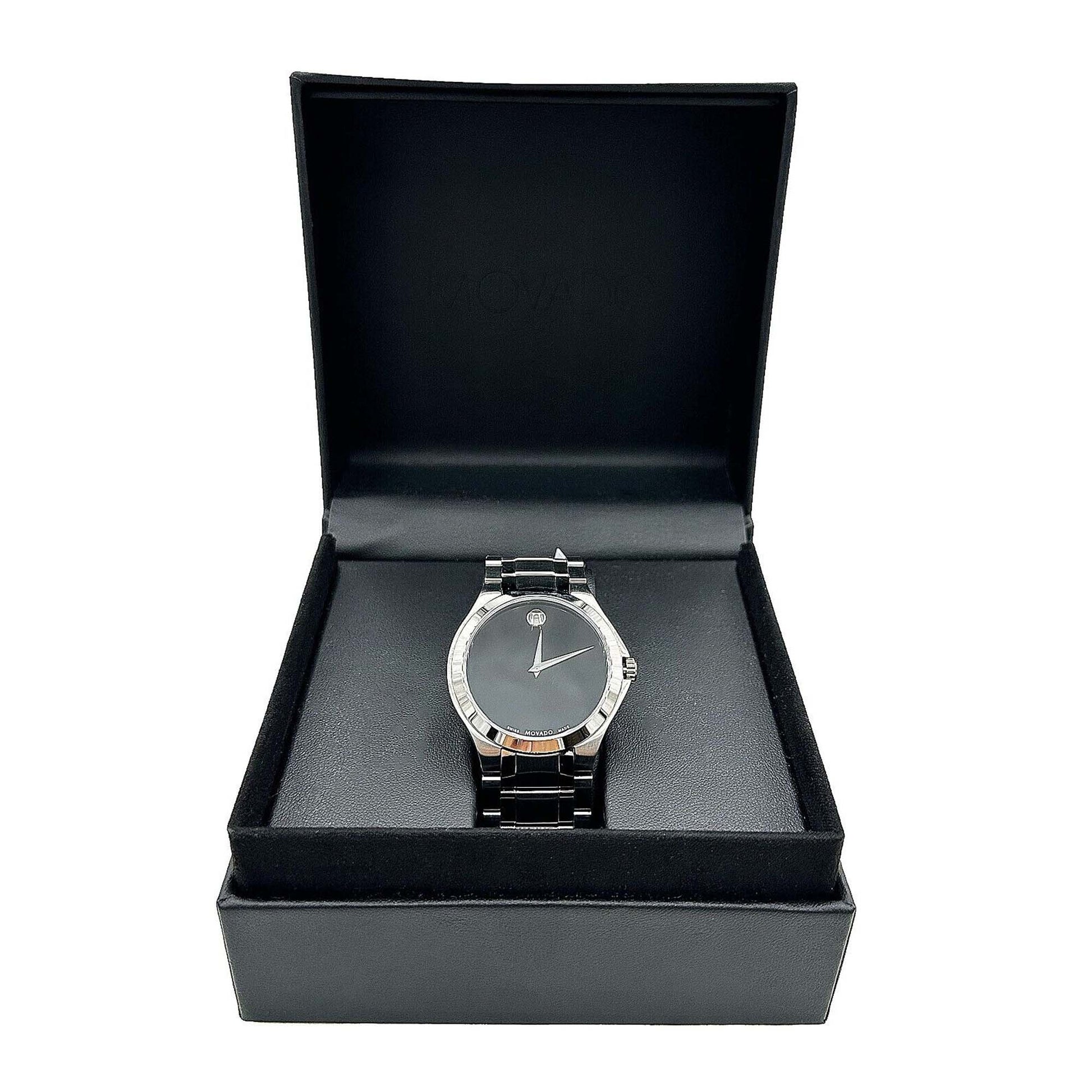 Movado Men's Swiss Made 40mm Black Dial Bracelet Watch - 0606781 - 885997108966