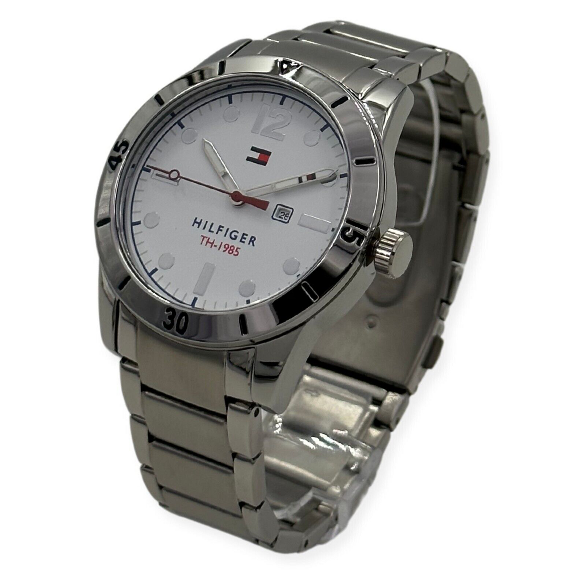 Tommy Hilfiger Men's White Dial Metal Band Watch - 1791441 - 885997242004 