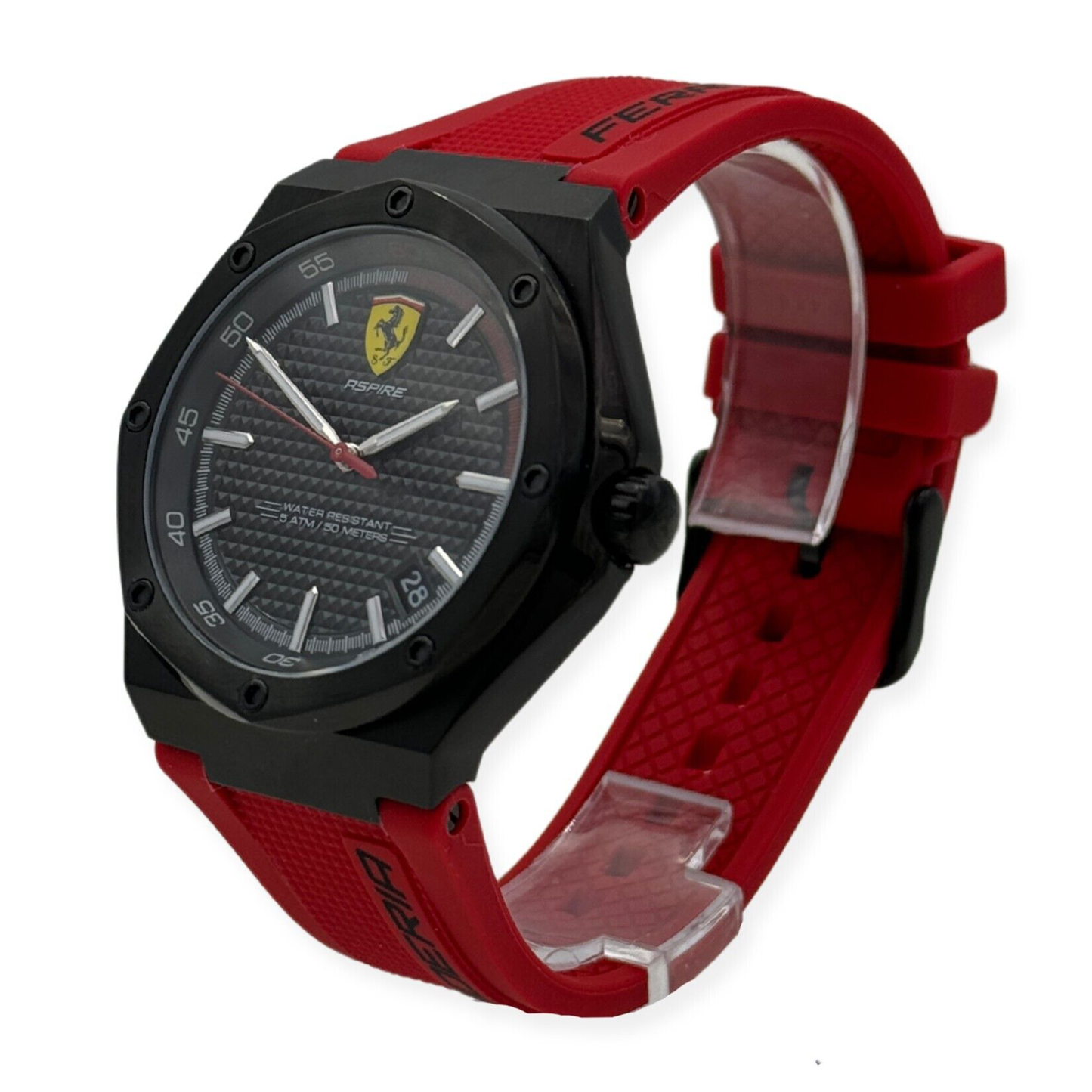 Ferrari Men's Aspire Stainless Steel Quartz Watch with Silicone Strap - 0870030 - 885997302463 
