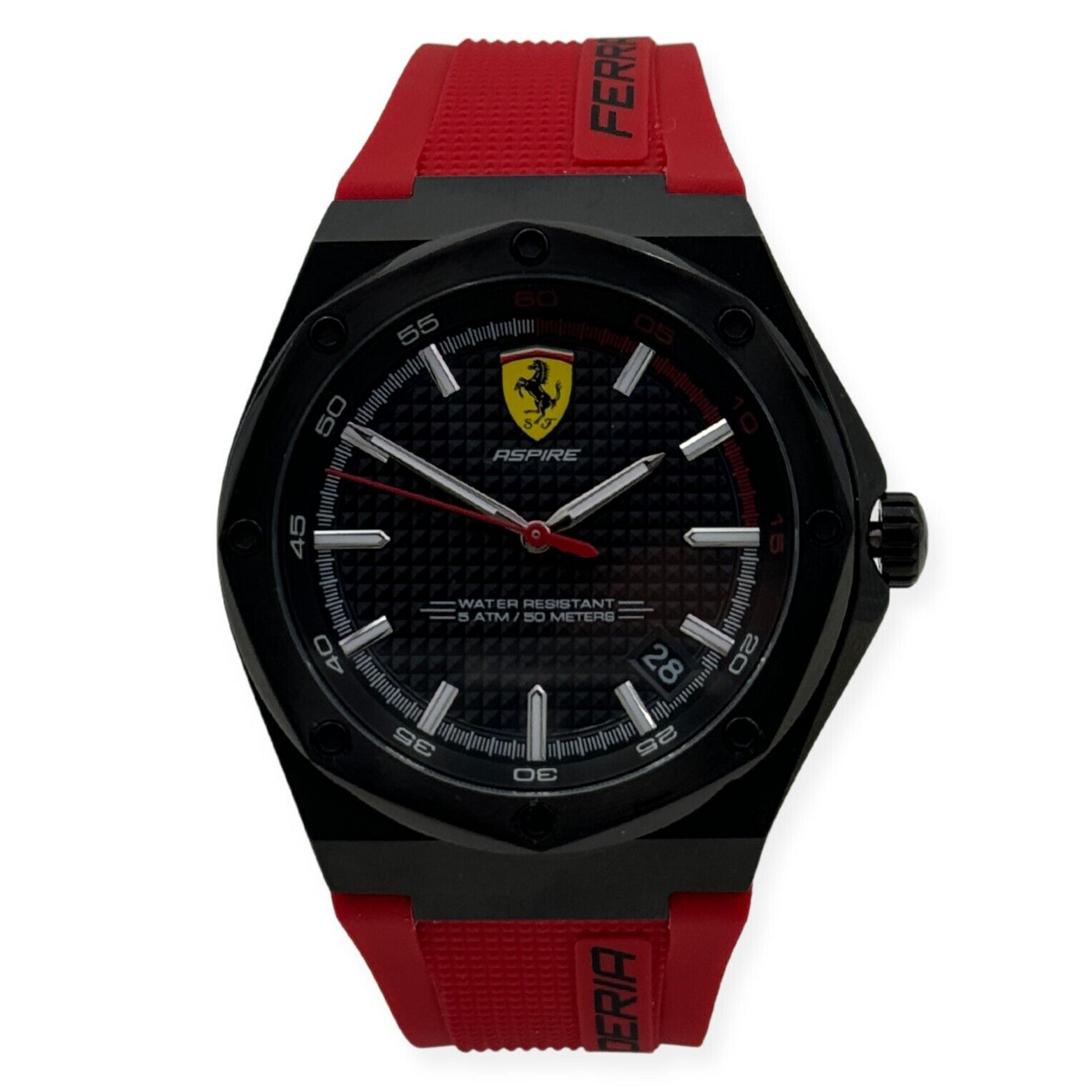 Ferrari Men's Aspire Stainless Steel Quartz Watch with Silicone Strap - 0870030 - 885997302463 