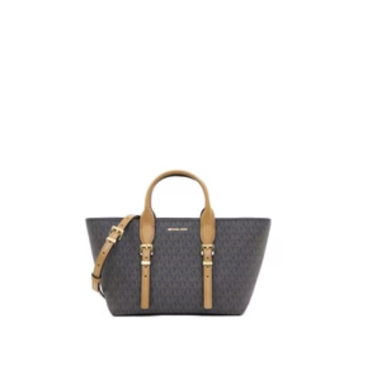 Michael Kors Moore Small Signature Logo Satchel- Brown