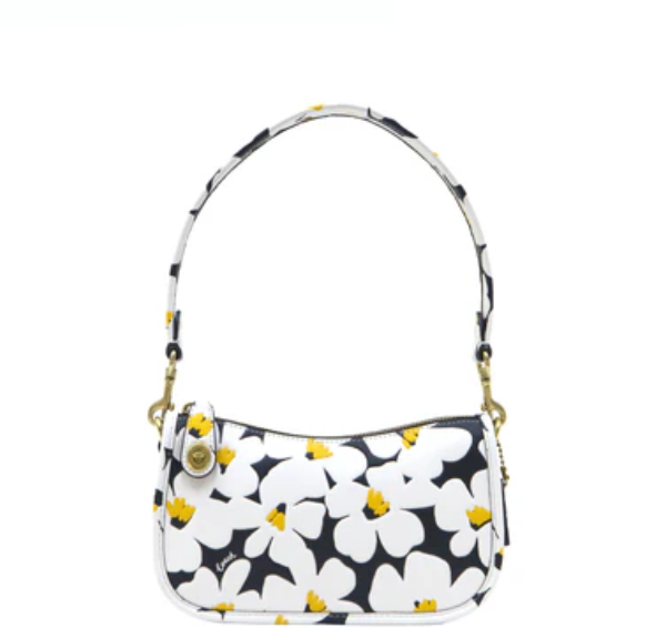 Coach Floral Print Glovetanned Leather Swinger Bag 20 - Chalk Multi
