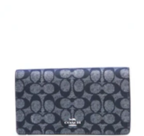 Anna Foldover Clutch Crossbody Bag In Signature Canvas - Silver/Gunmetal Multi
