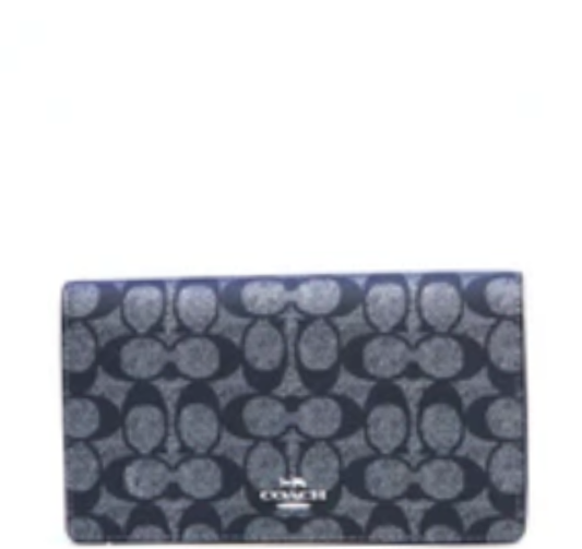 Anna Foldover Clutch Crossbody Bag In Signature Canvas - Silver/Gunmetal Multi