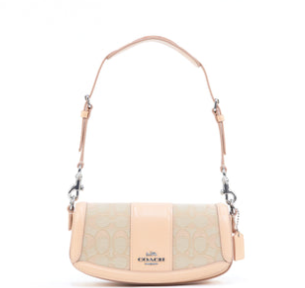 Coach Andrea Small Shoulder Bag In Signature Jacquard - Faded Blush
