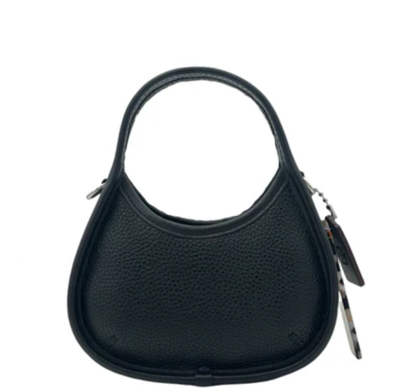 Coach Ergo Mini Coachtopia Black Pebble Leather Crossbody - Black
