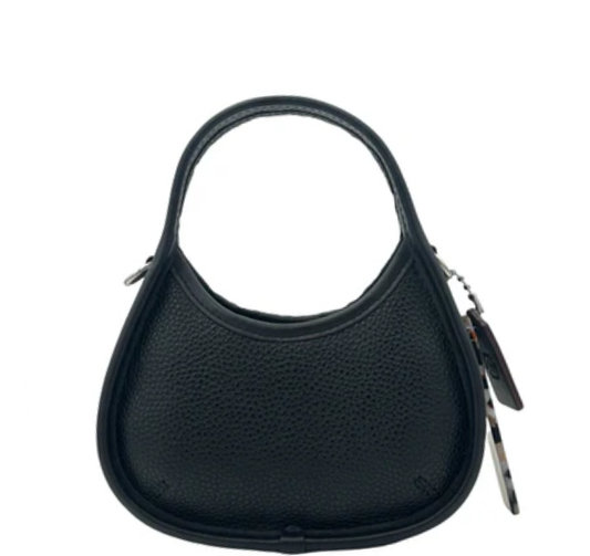 Coach Ergo Mini Coachtopia Black Pebble Leather Crossbody - Black