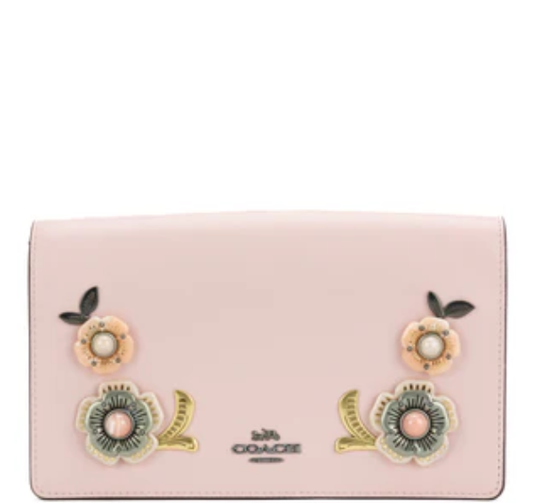 Coach Hayden Foldover Crossbody Clutch With Tea Rose Stones - Pink