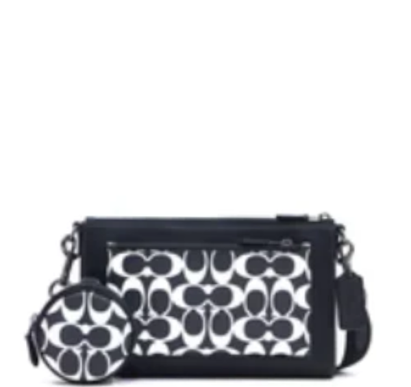 حقيبة كروس هولدن من القماش الكتاني المميز - رصاصي/أسود/طباشيري