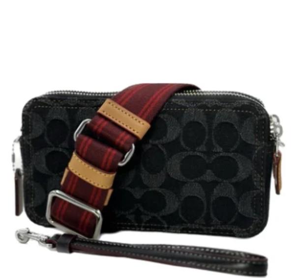 Coach Black Denim Kira Convertible Crossbody Wristlet - CE778