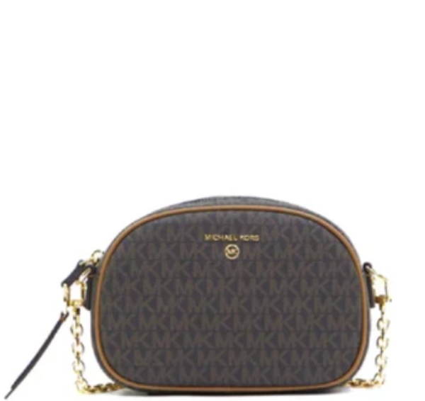 Michael Kors Small Oval Camera Crossbody - Brown/Acorn