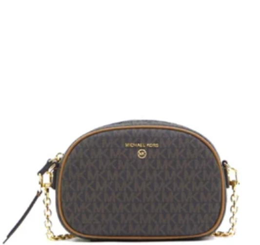 Michael Kors Small Oval Camera Crossbody - Brown/Acorn