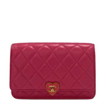 Chanel Matrasse Heart Chain Wallet Pink - PRE OWNED