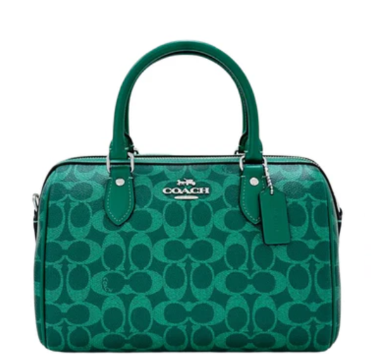 Coach Rowan Satchel Bag In Signature Canvas - Bright Jade