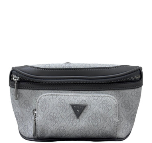 Guess Monogram Logo Belt Bag- Silver/Gray