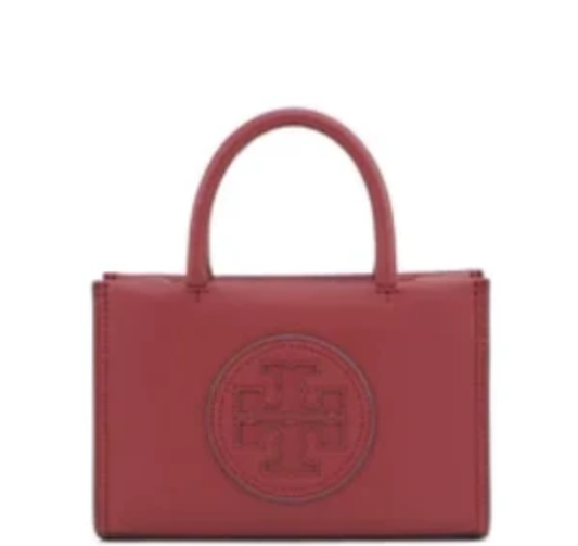 Tory Burch Ella Bio Mini Tote Crossbody Bag - Juneberry Red