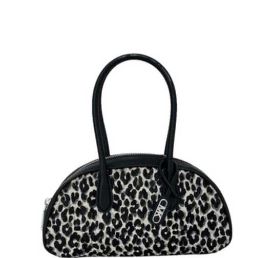 Michael Kors Lulu Small Handle Animal Print  Satchel -Black Multi