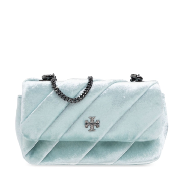 Tory Burch Kira Mini Velvet Shoulder Bag - Blue