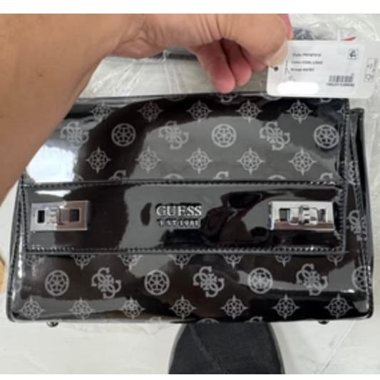 Guess Katey Shoulder Handbag Chain Crossbody-Coal