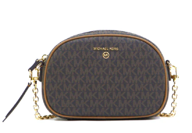 Michael Kors Small Oval Camera Crossbody - Brown/Acorn