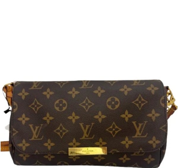 Louis Vuitton Monogram Canvas Shoulder Bag Brown LV Flap Crossbody Handbag Gold